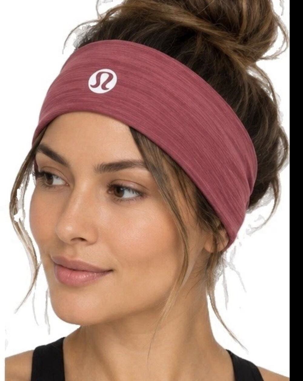 LULULEMON HEADBAND SET OF 2 CORAL PURPLE WOMENS O/S ATHLETIC YOGA RUNNING